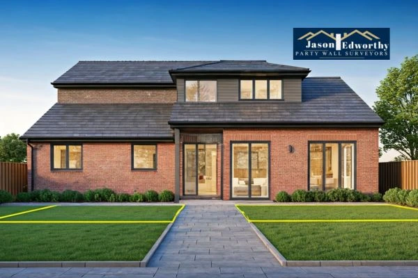 Home extension focusing on boundary line South Yorkshire